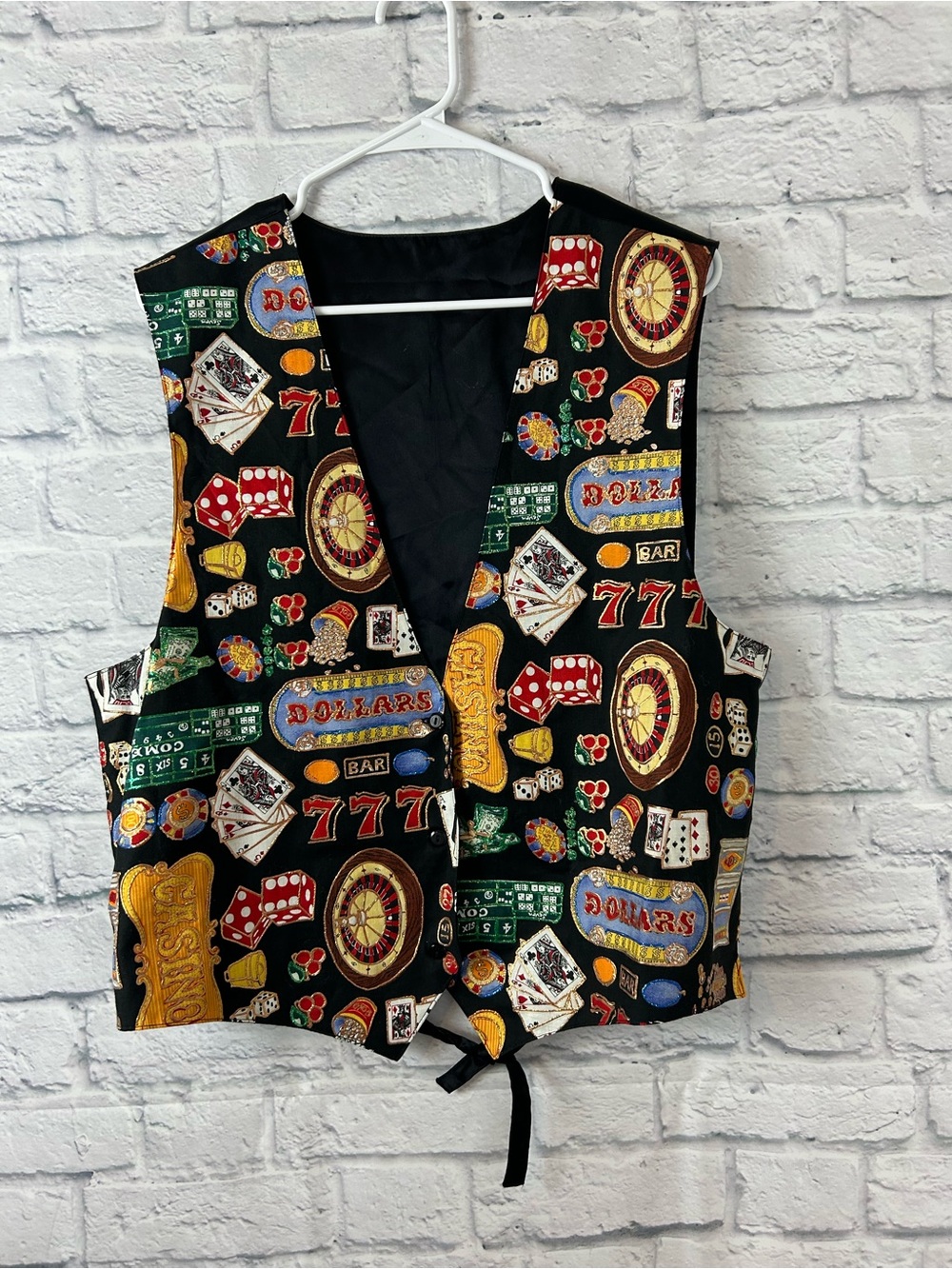 Vintage Novelty Vest Women XL Poker 777 Novelty